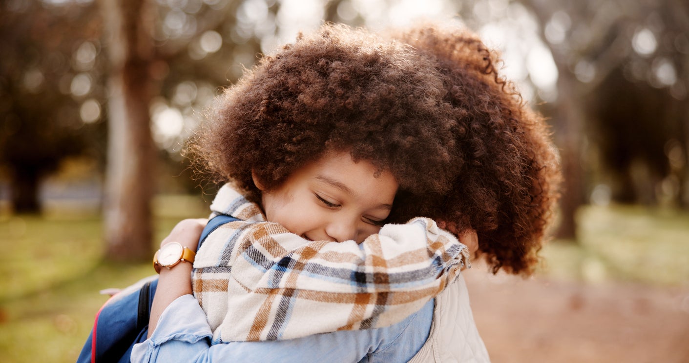 photo of mom and child hugging
